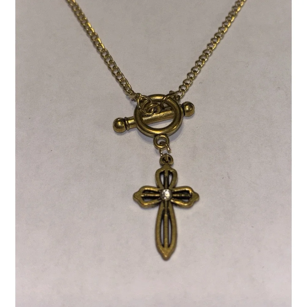 Vintage Pocket Watch Chain with Cross 22.5